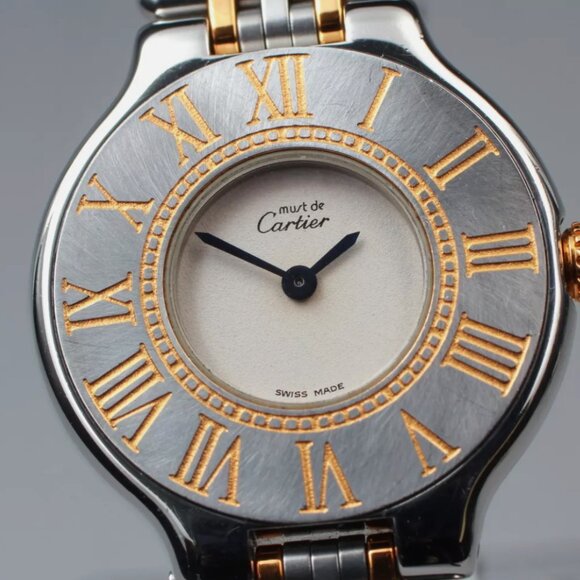 New Condition Ladies Cartier 18kt Gold/Stainless Steel Watch main image 4